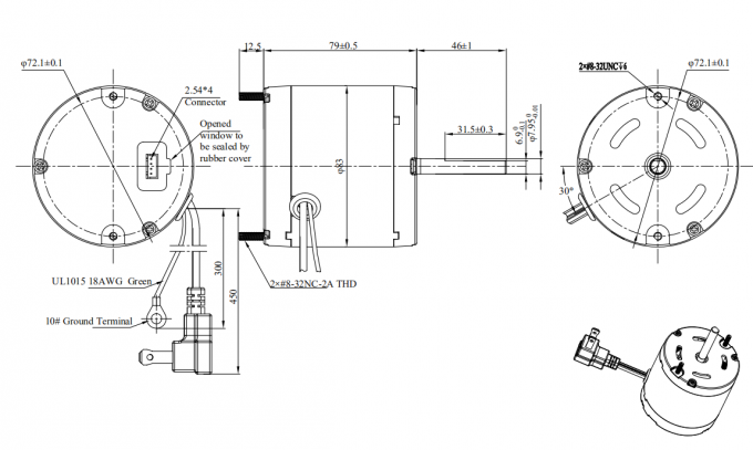 3,3 pulgadas substituyen el motor de fan del cuarto de baño agotan PSC 1500RPM 2